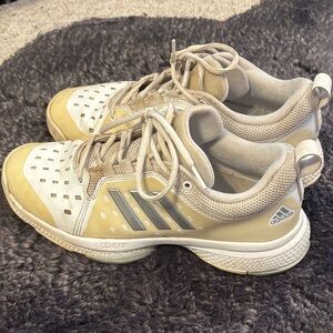 Adidas Women's Cream and White Athletic Shoes